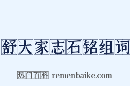 舒大家志石铭组词是什么意思的图片